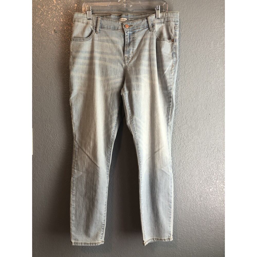 Old Navy Jeans Womens Size 14 Blue Light Wash Mid Rise Super Skinny Denim Pants